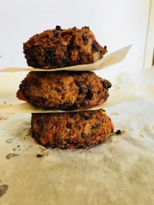 black bean and vegetable patty